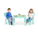 3 Pieces Kids Table Set with 2 Chairs for Reading Green