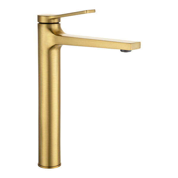 Tall Basin Mixer Tap Vanity Hot Cold Single Lever Brushed Yellow Gold