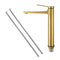 Tall Brushed Gold Basin Tap Hot Cold Bathroom Sink Faucets Vanity Tap