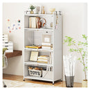 Tall Freestanding Metal Pantry With 4 Flip Up Doors And 5 Tier White