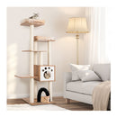 Multi Level Tall Modern Cat Tree With 2 Top Plush Perches