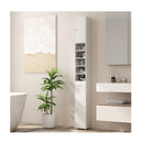 Slim Bathroom Tall Cabinet With 2 Doors 1 Drawer And 5 Shelves