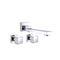 Bathtub Spout Basin Water Spout With Turn Taps Set Wall Mounted Chrome