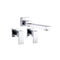Bathtub Basin Water Spout With Wall Taps Set Wall Mounted Chrome