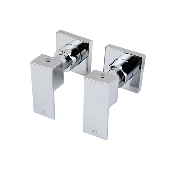 Bathtub Basin Water Spout With Wall Taps Set Wall Mounted Chrome