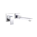 Bathtub Basin Water Spout With Shower Mixer Set Wall Mounted Chrome