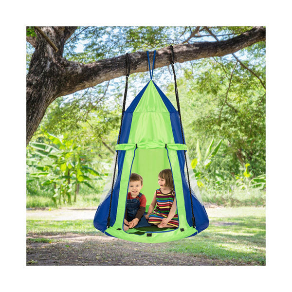 2 in 1 Tree Tent Swing Set with Adjustable Hanging Ropes