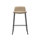 Texel Bar Stool 630Mm H Almond PU Seat Black Base
