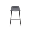 Texel Bar Stool 630Mm H French Navy PU Seat Black Base