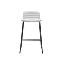Texel Bar Stool 630Mm H Light Grey Fabric Seat Black Base