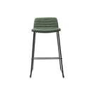 Texel Bar Stool 630Mm H Olive Fabric Seat Black Base