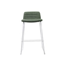 Texel Bar Stool 630Mm H Olive Fabric Seat White Base