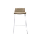 Texel Bar Stool 730Mm H Almond PU Fabric Seat White Base