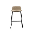 Texel Bar Stool 730Mm H Almond PU Seat Black Base