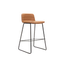 Texel Bar Stool 730Mm H Amber PU Seat Black Base