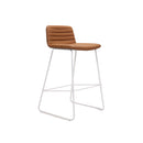 Texel Bar Stool 730Mm H Amber PU Seat White Base