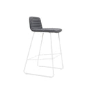 Texel Bar Stool 730Mm H French Navy PU Seat White Base