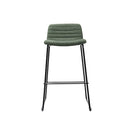 Texel Bar Stool 730Mm H Olive Fabric Seat Black Base