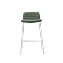 Texel Bar Stool 730Mm H Olive Fabric Seat White Base