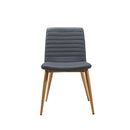 Texel Chair With Steel 4 Leg Base With Timber Look Powder Coat French Navy PU