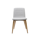 Texel Chair With Steel 4 Leg Base With Timber Look Powder Coat Light Grey Fabric