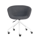 Texel Tub Chair On 5 Star Base Charcoal Fabric White Base