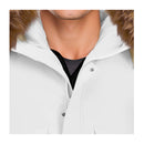 Abbee White 3Xl Winter Fur Hooded Thick Overcoat Jacket Puffer
