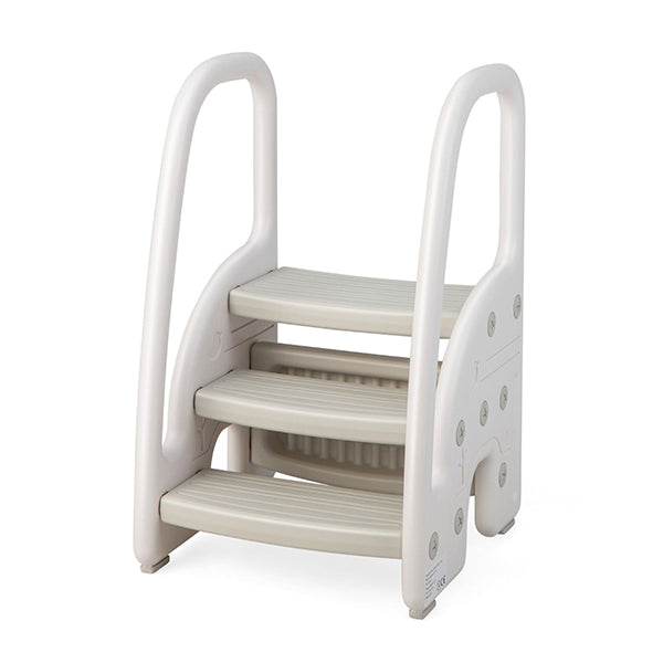 Three Step Stool With Safety Handles And Non Slip Pedals For Toddlers