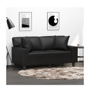 Throw Pillows 2 Pcs Black 40X40 Cm Faux Leather