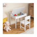 Toddler Activity Table Chair Set With Paper Roll Holder