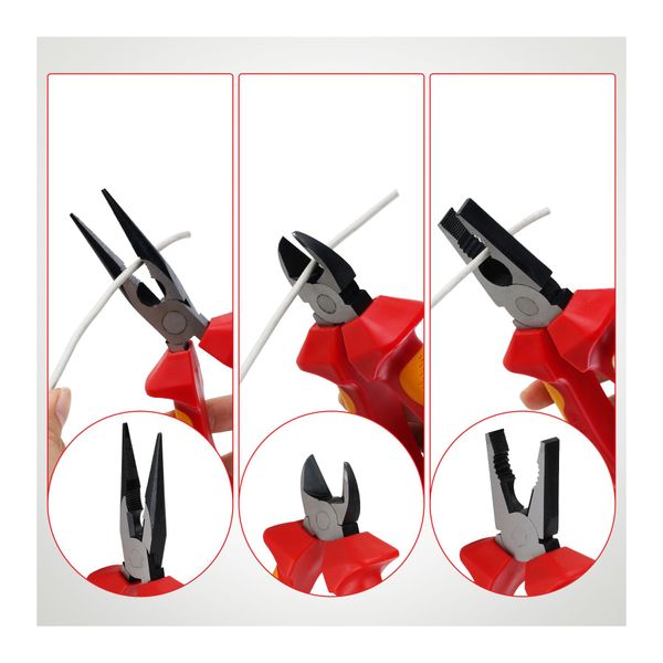 Insulated Screwdrivers Pliers Hand Tools Kit Diy 7Pcs
