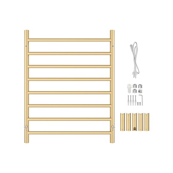 Aluminium Electric Heated Towel Rail Rack Ladder Warmer 8 Round Bars