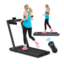 2in1 Folding Treadmill with Dual LED Display for Home Black