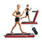 2in1 Folding Treadmill with Dual LED Display for Home Red