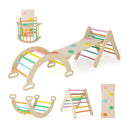 Multicolor 7 In 1 Wood Triangle Climbing Toys For Toddlers