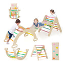 Multicolor 7 In 1 Wood Triangle Climbing Toys For Toddlers