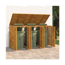 Triple Garbage Bin Shed 210X89X117 Cm Solid Wood Acacia