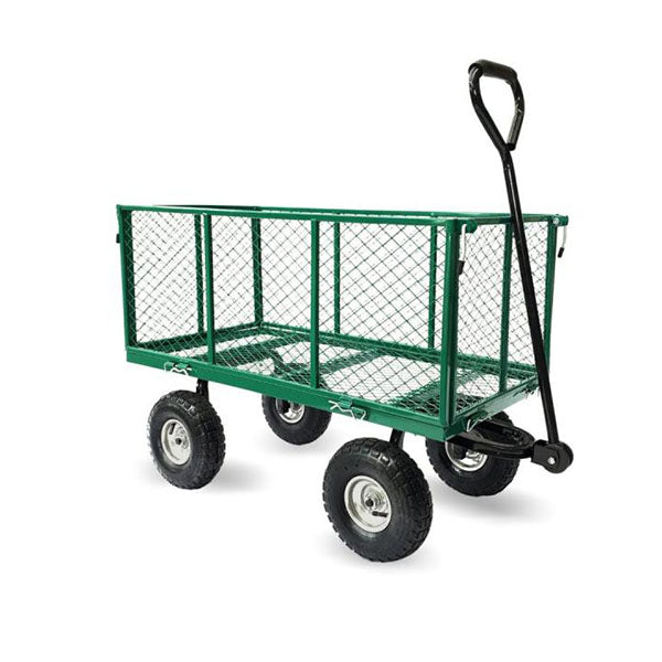 Steel Mesh Garden Trolley Cart Green