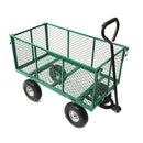 Steel Mesh Garden Trolley Cart Green