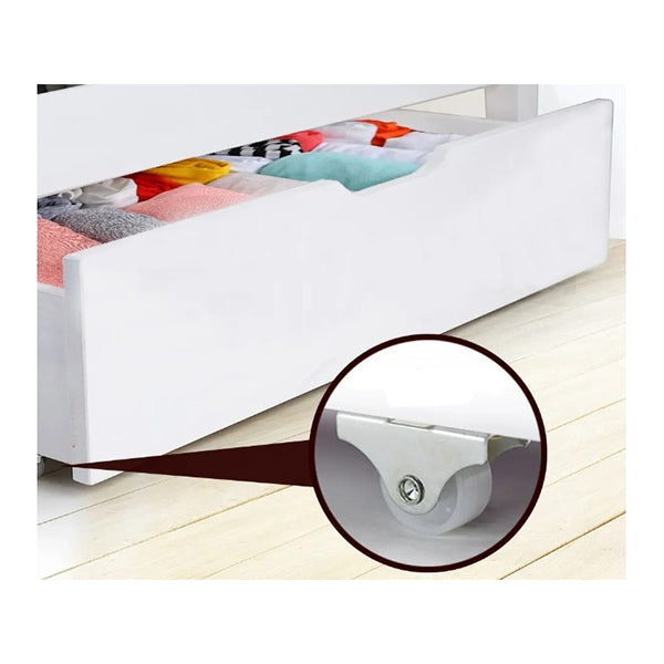 Trundle Under Bed Storage Drawers 2 Pieces White
