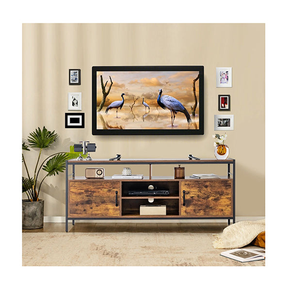 Home Tv Cabinet With Storage Side Cabinets And Adjustable Shelf