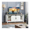 Wooden Tv Stand For 65 Inches Television With 2 Cabinets