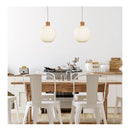 Twillo 25 Real Timber And Opal Glass Pendant