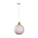 Twillo 25 Real Timber And Opal Glass Pendant