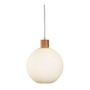 Twillo 25 Real Timber And Opal Glass Pendant