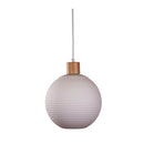 Twillo 25 Real Timber And Opal Glass Pendant