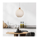 Twillo 30 Real Timber And Opal Glass Pendant