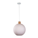 Twillo 30 Real Timber And Opal Glass Pendant