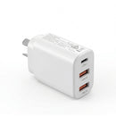 USB C Charger 30W Fast Charger 3 Port PD Charging Block White