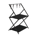 Foldable Camping Storage Shelves With Hooks